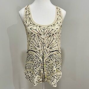 Vintage Bebe Y2K Beaded Sequin Silk Tank Top Size Small